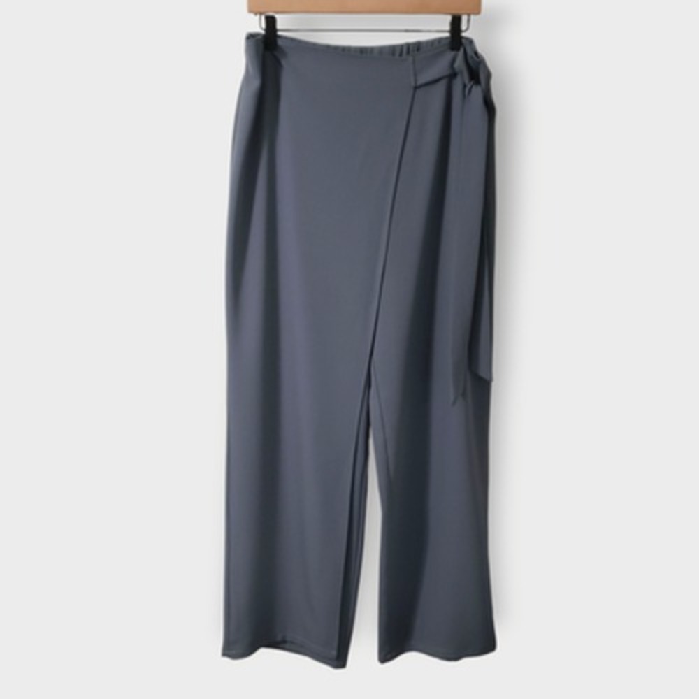 Halara High Waisted Tie Side Wide Leg Work Pants Gunpowder Grey Sz Large Regular